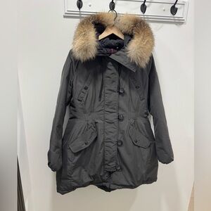 Moncler Arriette Fur-Trimmed Hooded Parka Coat Size 5 NWOT